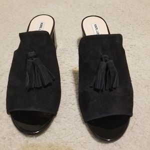 Black suede sandal